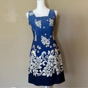 Floral Blue and White Dress